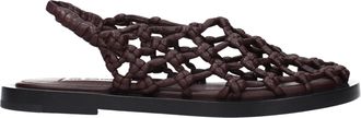 Jil Sander Damess Bruin/watermeloen lederen schoenen
