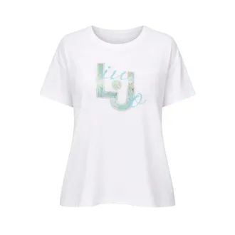 Liu Jo Tops, Dames, Wit, L, Viscose Bimaterial Over T-Shirt 6164