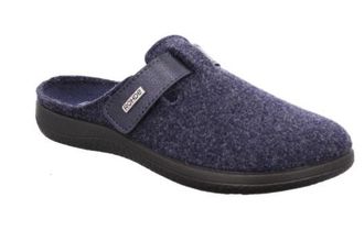 Rohde Pantoffel ROHDE BARI, Damen, Gr. 36, blau (nachtblau), Filz, Schuhe Pantoffel, Hausschuh, Clog mit Klettverschluss-Riemchen