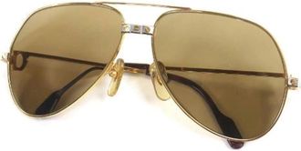 Cartier Pre-owned Accessories, male, Yellow, Size: ONE SIZE Pre-owned Santos Sunglasses