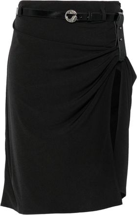 Coperni Black Fitted High Slit Midi Skirt