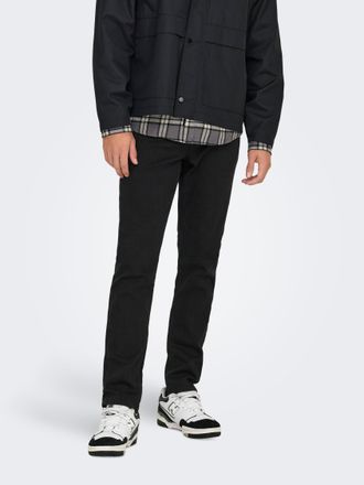 Only & Sons Slim-fit-Jeans ONLY & SONS ONSLOOM SLIM BOX PIM DNM MU OTL, Herren, Gr. 28, L&auml;nge 32, schwarz, Denim/Jeans, Obermaterial: 50% Baumwolle, 30% Polyester