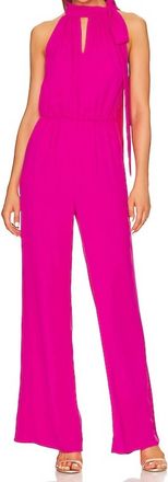 Amanda Uprichard Mallory Jumpsuit In Hot Pink