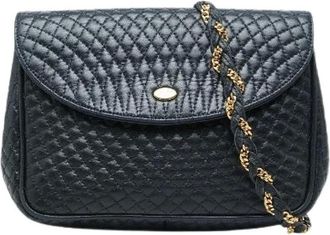 Bally Pre-owned Cross Body Bags, female, Blue, Size: ONE SIZE Pre-owned Quilted Leather Chain Shoulder Bag