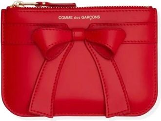Comme Des Gar&ccedil;ons Big Bow Wallet - Dames - Portefeuilles - Rood - ONE Size - Leer - Accessoires