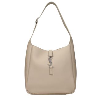 Saint Laurent Le 5 A 7 Damens Umh&auml;ngetasche aus beigem Leder