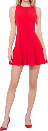 Alice & Olivia Isa Mini Dress In Bright Ruby