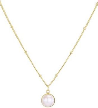 Adornia 14K Gold Plated Freshwater Pearl Pendant Necklace in White/Gold at Nordstrom Rack