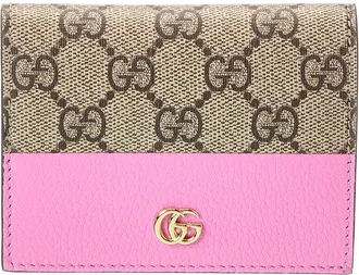 Gucci Gg Marmont Gg Supreme Canvas & Leather Card Case