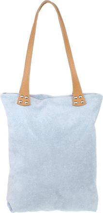 Girly HandBags Womens Italian Suede Genuine Leather Laptop Shopper Bag Medium Serenity