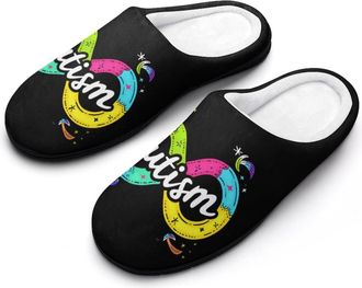 Generic Autism Pro Acceptance Infinity Symbol Mens Slippers Comfortable And Non-slip Cotton Slipper Shoe for House
