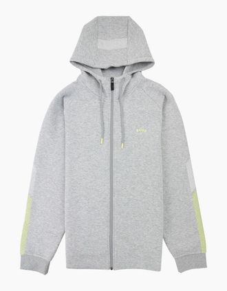 HUGO BOSS Mens Hugo Boss Saggy 2 Curved Logo Hoody Grey 059 - Size: 40/Regular