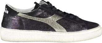 Diadora Elegante Zwarte Veterschoenen - Dames - Sneakers - Zwart - 36 1/2 EU - Katoen - Schoenen