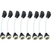 OEM Paquete De 10 Portal&aacute;mparas Cer&aacute;micos Gu10 Con Conectores De Cable, Adaptadores Gu10 2a 250v Con Cables Aislados, Aptos Para Bombillas Led Gu10 Y Bomb