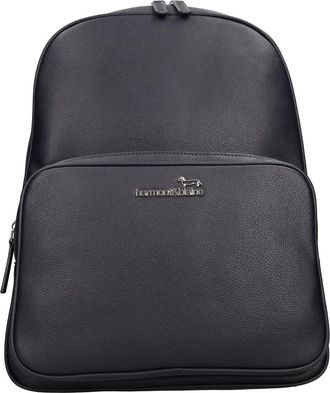 Harmont & Blaine Leren Rugzak - Heren - Rugzakken - Blauw - ONE Size - Leer - Tassen