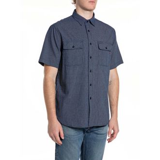 Replay Hombre, Camisas, Azul, Talla: L