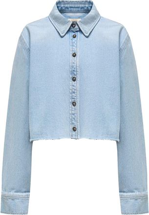 12 Storeez cropped organic-cotton denim shirt - women - Organic Cotton - S - Blue