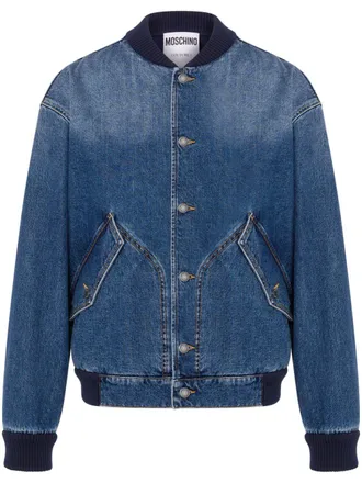 Moschino Bomber denim con applicazione - Blu