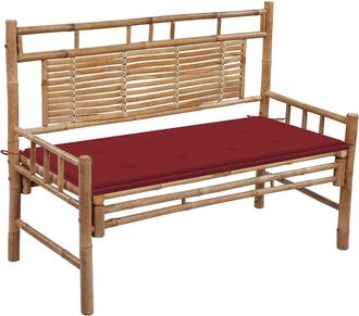 vidaXL Banco De Jard&iacute;n Con Coj&iacute;n Bamb&uacute; 120 Cm Vidaxl