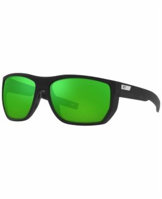 Costa Mens Santiago Sunglasses In Net Black Green Mirror 580G