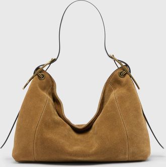 Diesel D-Line-Shoulder bag in waxed suede - Shoulder Bags - Woman - Brown