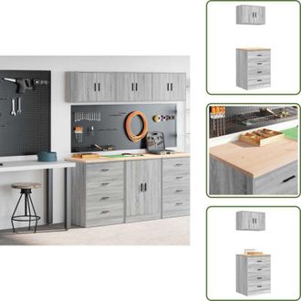 vidaXL Armadi per ripostiglio - vidaXL Armadi da Garage 2 pz Grigio Sonoma in Legno Multistrato - Armadi per montaggio