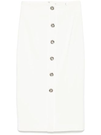 Nissa floral-buttons midi skirt - women - Polyester/Spandex/Elastane/Polyester/Lycra - 36 - White