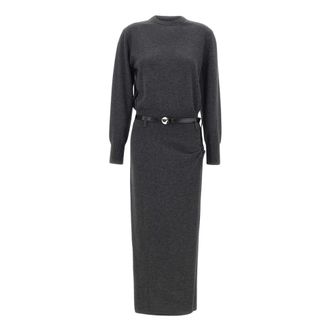 Coperni Suspended gebreide jurk - Dames - Jurken - Grijs - Maat: M Wol