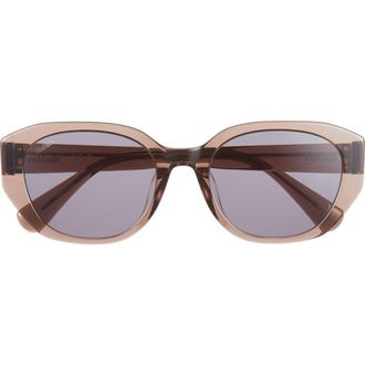 Max Mara 54mm Round Sunglasses in Shiny Dark Brown /Smoke at Nordstrom Rack