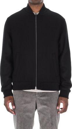 Herno Diagonal Wool Baseball Collar Bomber Jacket