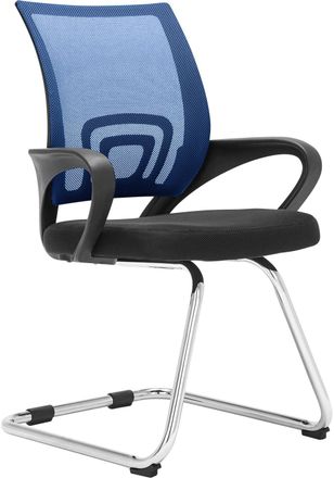 Clp Silla basculante con patas de metal y asiento en Tela Azul