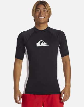 Quiksilver Mens Quiksilver Mens Everyday Short Sleeve UV Protect Rash Vest - Black - Size: 38