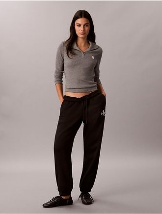 Calvin Klein Jeans Calvin Klein Womens Rhinestone Monologo Fleece Sweatpants - Black - XL