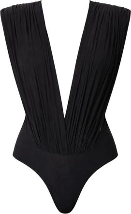 Amazu&igrave;n Body, female, Black, Size: ONE SIZE Pleated V-neck Body
