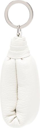 Christophe Lemaire logo-engraved leather keyring - women - Calf Leather - One Size - White