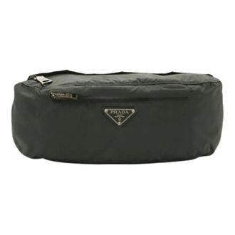 Prada Pre-owned Vintage Sling bag - Dames - Pre-owned - Grijs - Maat: ONE Size Nylon