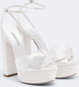 Aquazzura Sandalias Olie 140 de sat&eacute;n con plataforma