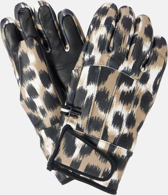 Fusalp Glacier leather-trimmed ski gloves