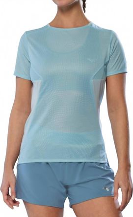 Mizuno Womens Dryaeroflow Graphic Tee In Cloud Blue