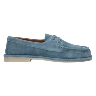 Estro & Luminara Loafers, female, Blue, Size: 10 US Nautical Style Velour Lace-up Loafers