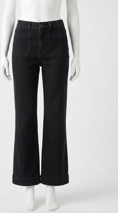 Faherty Stretch Terry Patch Pocket Jeans In Onyx Black