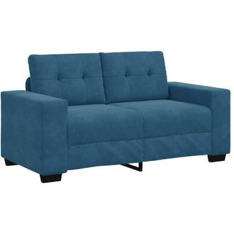 vidaXL Divano Divanetto Blu 120 cm in Velluto vidaXL