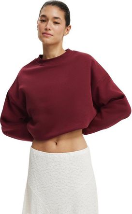 Cotton On Womens Oversized Fleece Sweatshirt in Cherrywood at Nordstrom, Size Xxx-Small