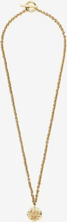 Patou Brass Necklace With Logo Charm
