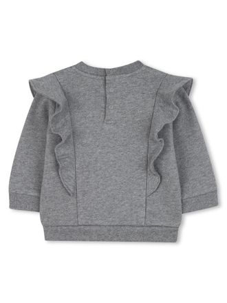 Chlo&eacute; Logo-Embroidered Cotton Sweatshirt - Gray