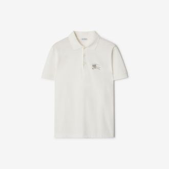 Burberry Metallic EKD Cotton Polo Shirt, Size: XXXL