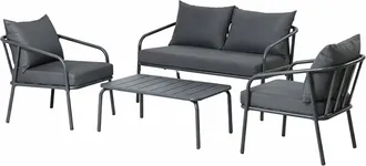 Concept Usine Conjunto de sal&oacute;n de jard&iacute;n para 4 personas gris oscuro