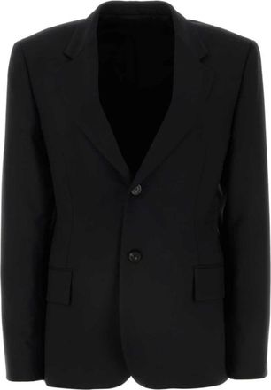 Balenciaga Jassen, Dames, Zwart, S, Leer, Getailleerd SB Jasje