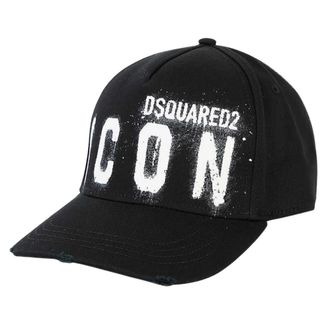 Dsquared2 Mens ICON Spray Paint Black Cap Cotton - One Size