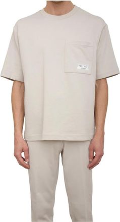 PESERICO Korte Mouw Sweater - Heren - T-shirts - Grijs - M - Katoen - Tops